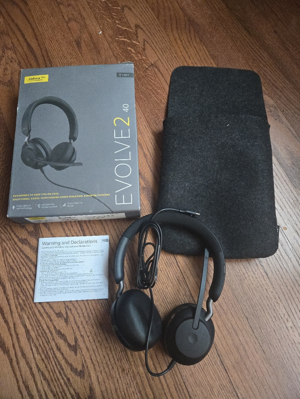 Jabra Evolve2 40 Wired Stereo Noise-Cancelling Headset NEW RETAIL $165